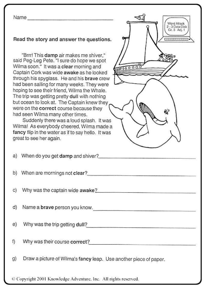 Grade 4 Childrens Stories Reading Worksheets K5 Learning