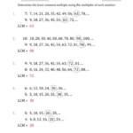 Grade 6 Math Worksheet Least Common Multiple Lcm Of 3 Numbers K5