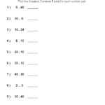Greatest Common Factor Fractions Worksheets Greatest Common Factors