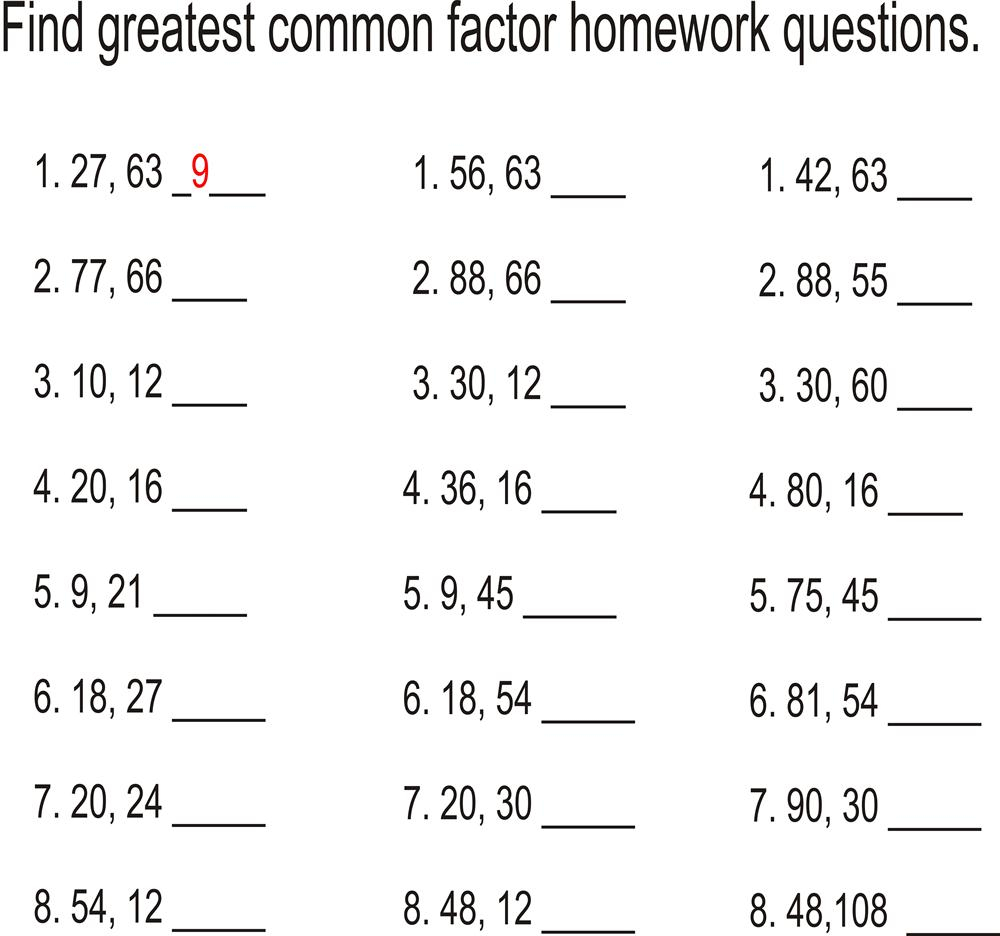 Homework Help Greatest Common Factor Ssays For Sale