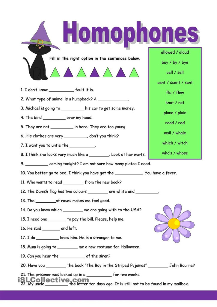 Homophones Worksheet English Esl Worksheets For Distance What Is The 