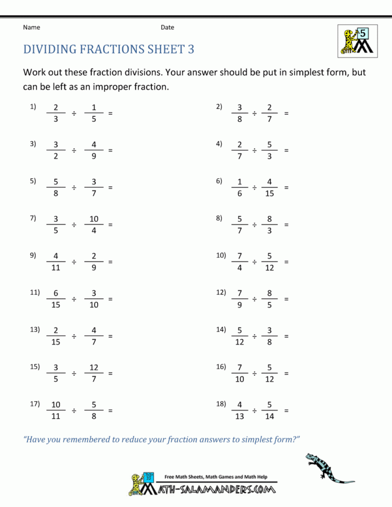 How To Divide Fractions