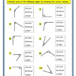 Identify Angles Worksheet 4th Grade