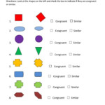 Identify Congruent And Similar Figures Fifth Grade Math Worksheets