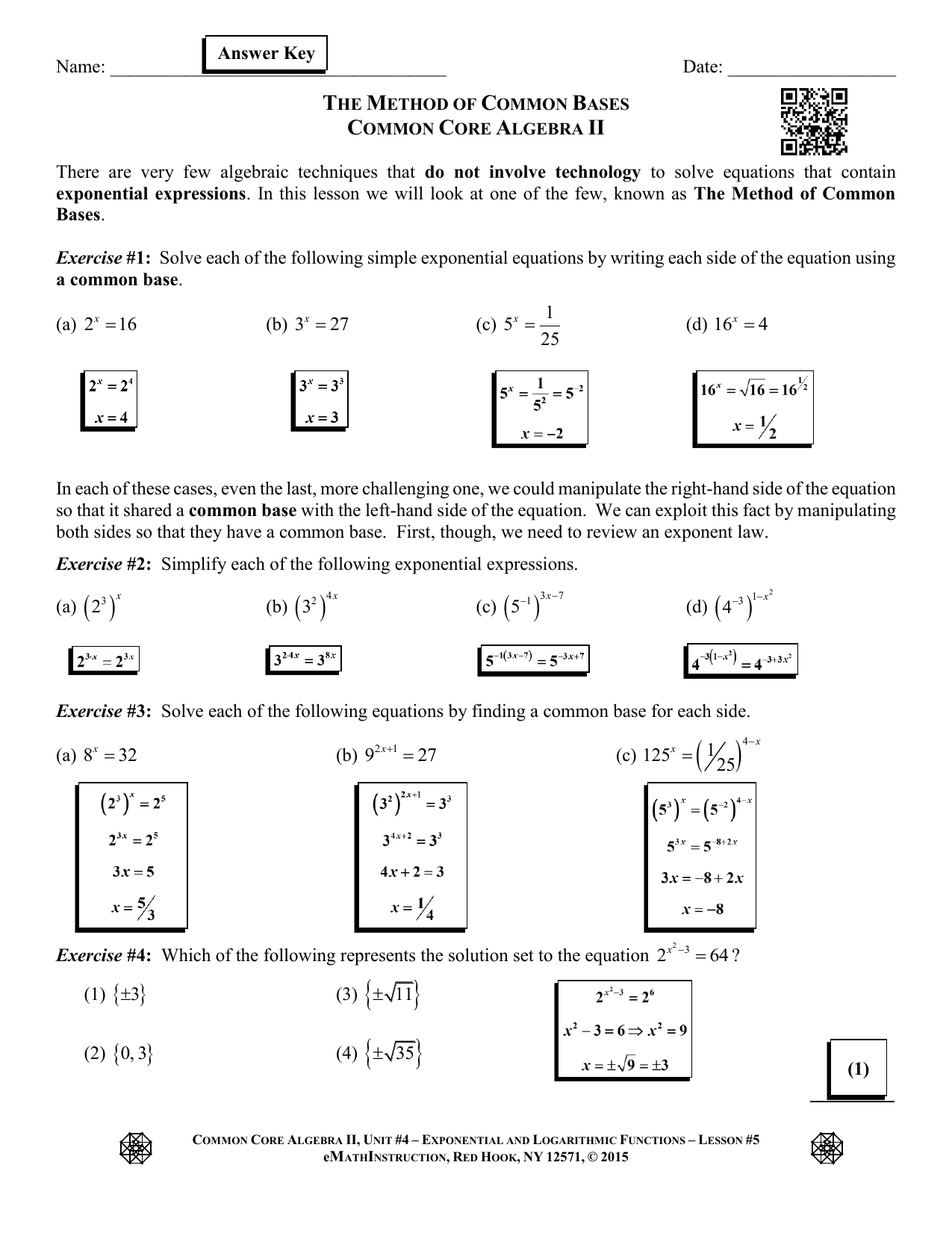 Introduction To Sequences Common Core Algebra 1 Homework Answers