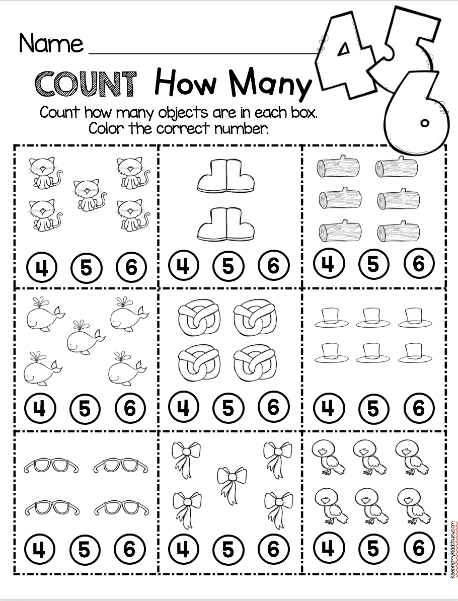 Kindergarten Worksheets Counting Worksheets Count The Kindergarten 