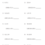 LCM Of Three Numbers Worksheets