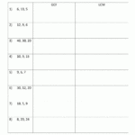 Least Common Multiple Worksheet