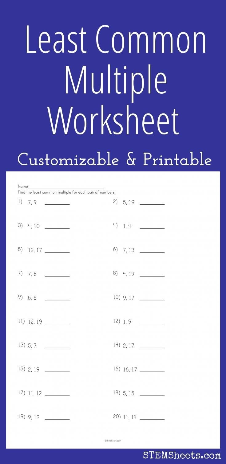 Least Common Multiple Worksheet Free Printable Free Printable