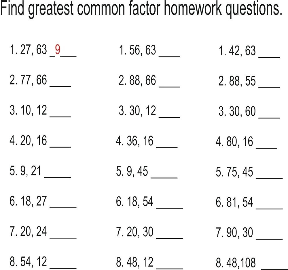 Least Common Multiple Worksheet Free Printable Free Printable