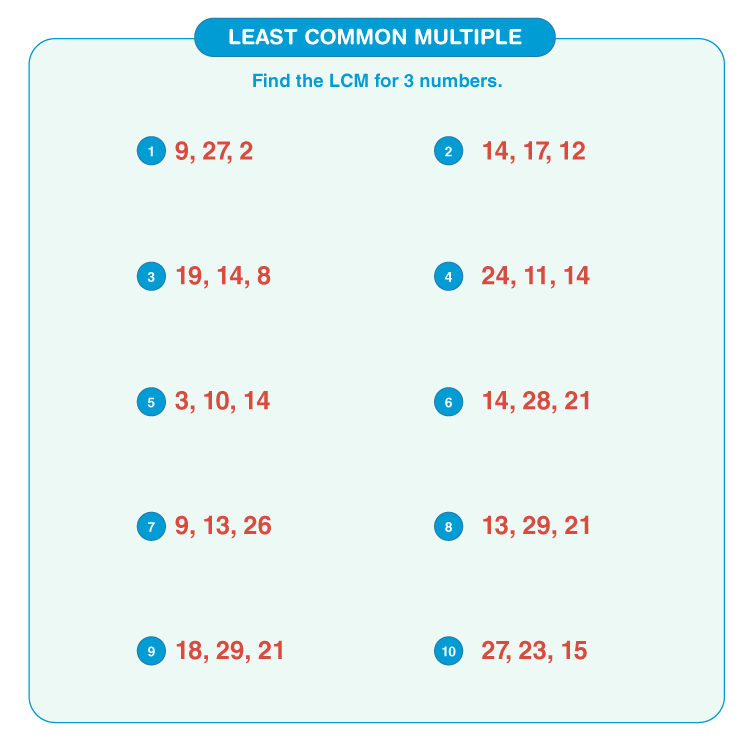Least Common Multiple Worksheets Download Free Printables For Kids