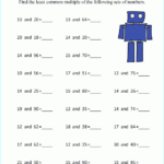 Least Common Multiples Worksheets