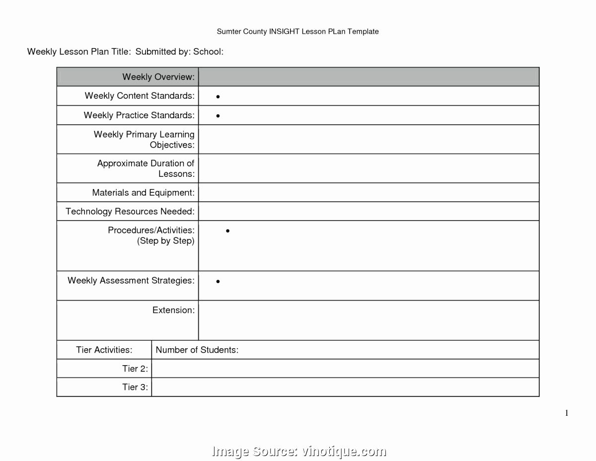 Lesson Plan Template Common Core New Printable Lesson Plan Template 