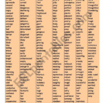 List Of Common Adjectives ESL Worksheet By Aysun0687