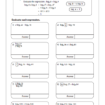 Logarithm Worksheet With Answers