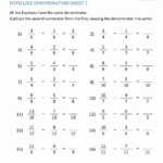 Math Aids Fractions Worksheets Answers Bruce Levine