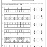 Math Spreadsheet Within Math Fractions Worksheets 4Th Grade Common Core