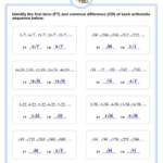 Math Worksheets Arithmetic Sequences Arithmetic Sequence First Term