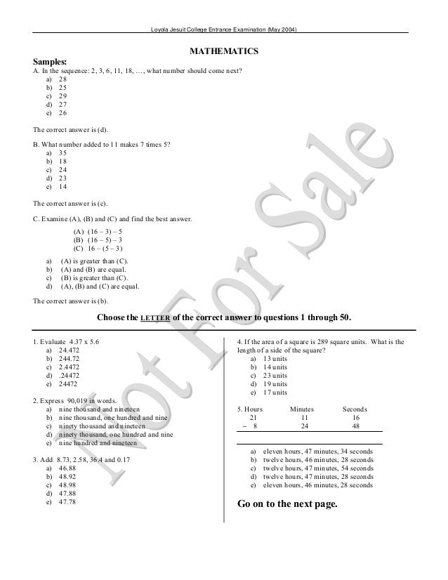 Math3 No RestrictionLOYOLA JESUIT ABUJA PAST QUESTIONS PAPERS Maths 