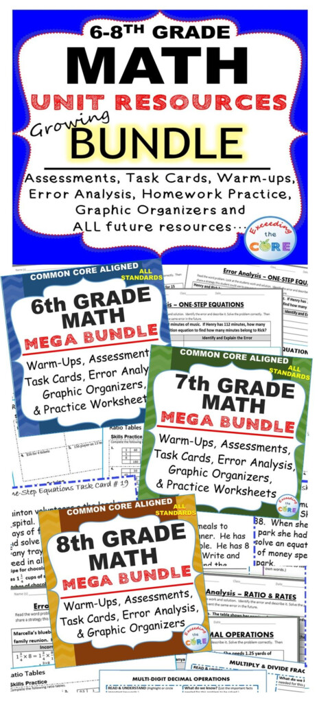 Middle School Math Growing Common Core Mega Bundle 6th Grade Math 7th 