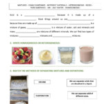 Mixtures Worksheet Answer Key Pure Substances And Mixtures Interactive