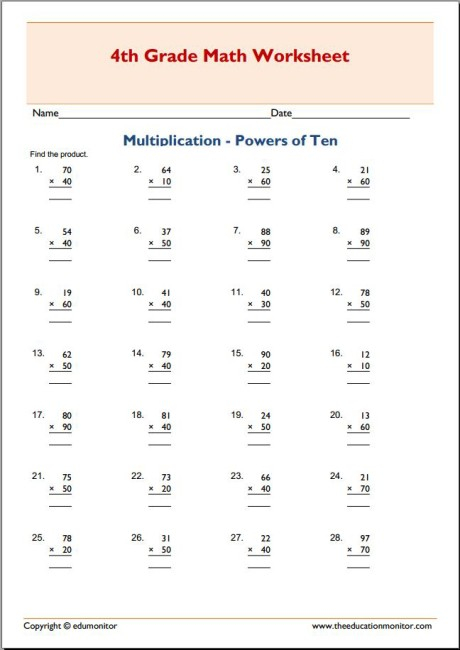 Multiplication Activities 5th Grade