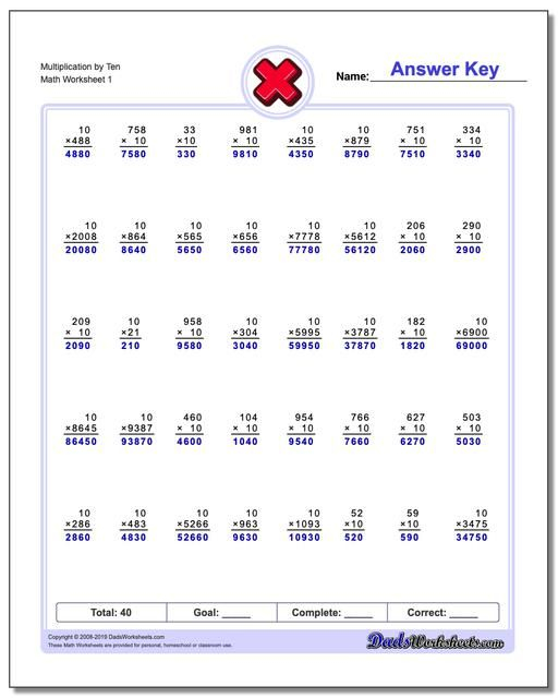 Multiplication Timed Test Free Printable Multiplication Worksheets