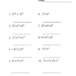 Multiplying Exponents Worksheet