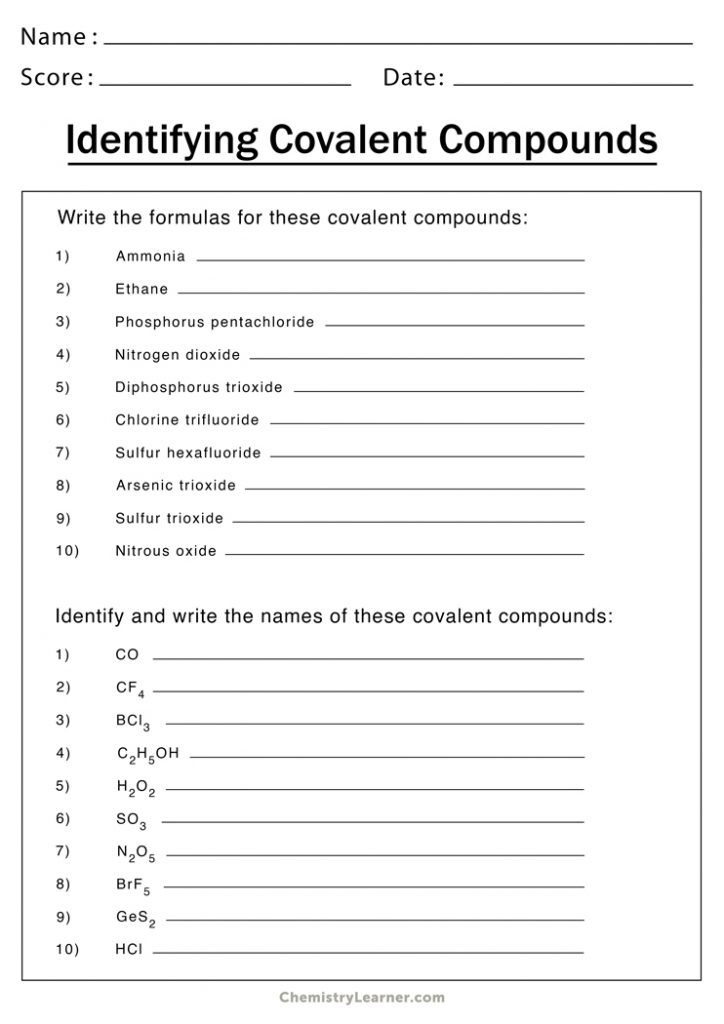 Naming Covalent And Ionic Compounds Worksheet Mixed Ionic Covalent 