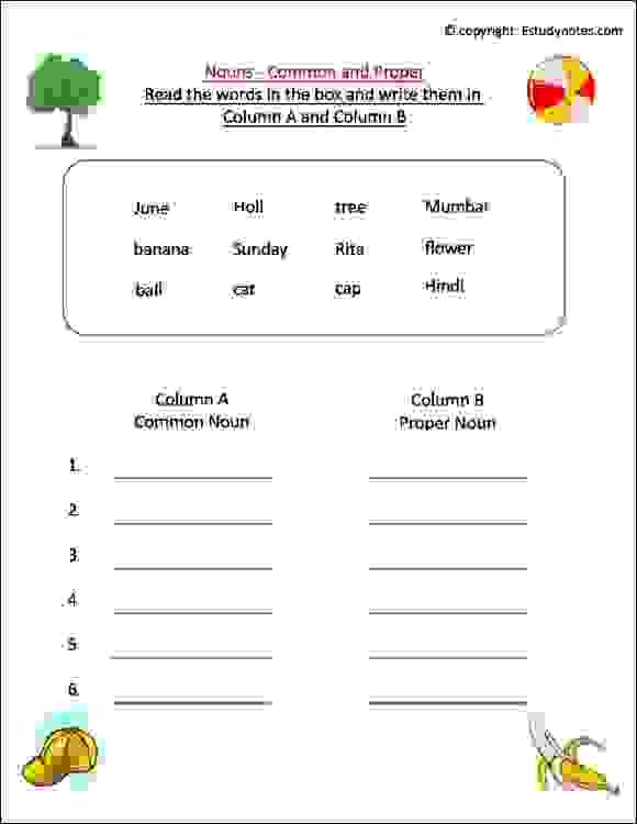 Noun Worksheet For Grade 1 Esl Worksheets For Class 1 Class 1 English 