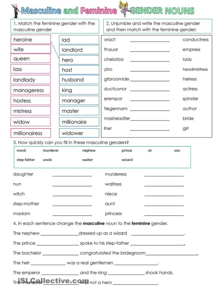 Nouns Gender Nouns Worksheet Nouns Grammar Worksheets