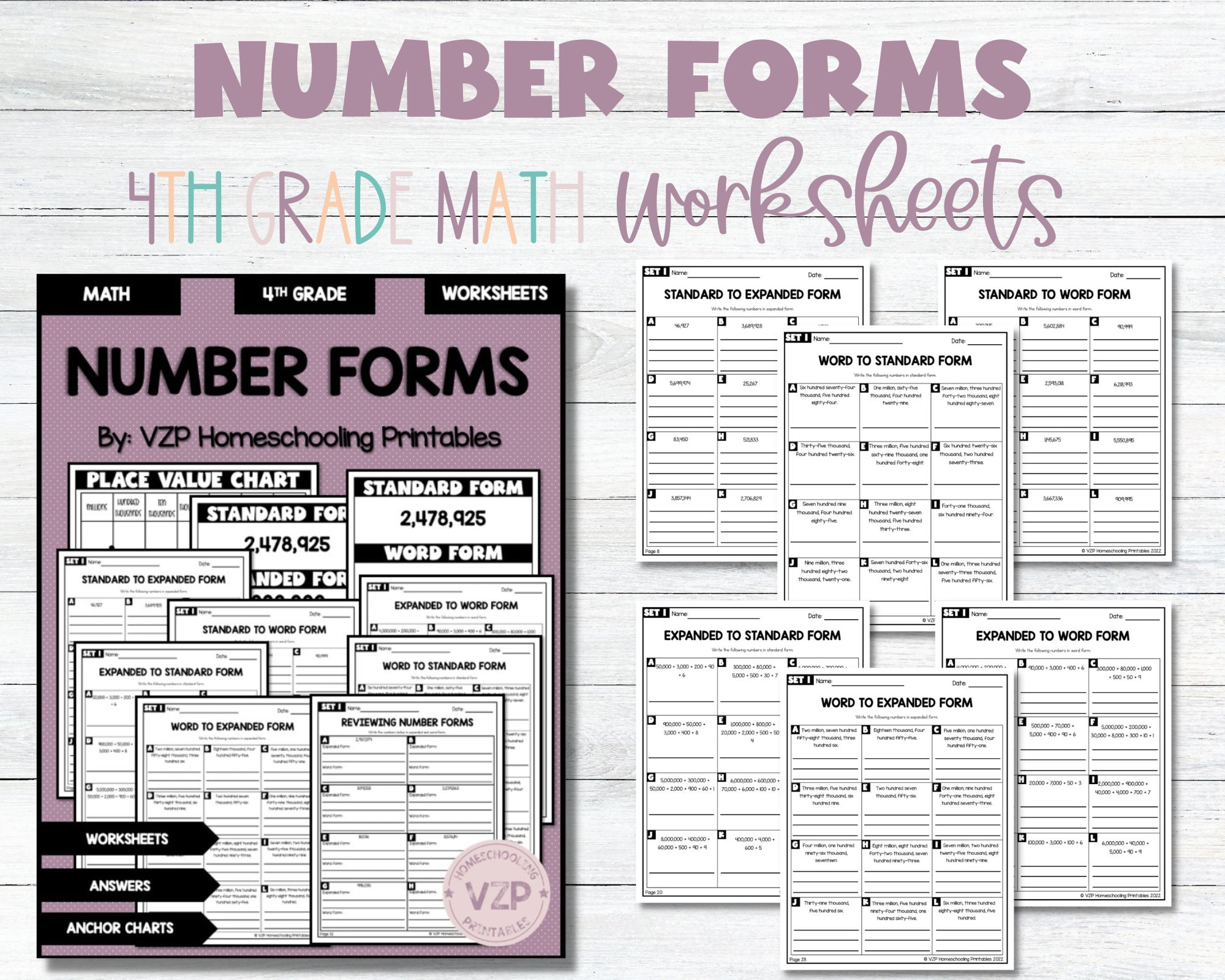 Number Forms Worksheets Etsy