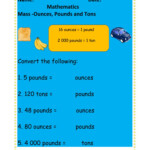 Ounces Pound Ton Worksheets WorksheetsCity