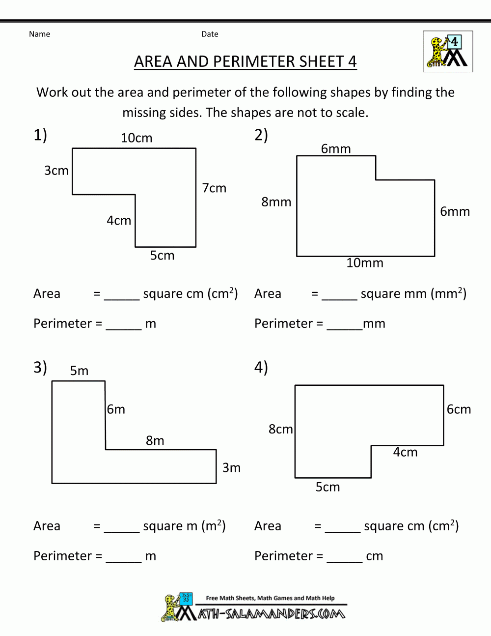 Perimeter Worksheets Grade 4