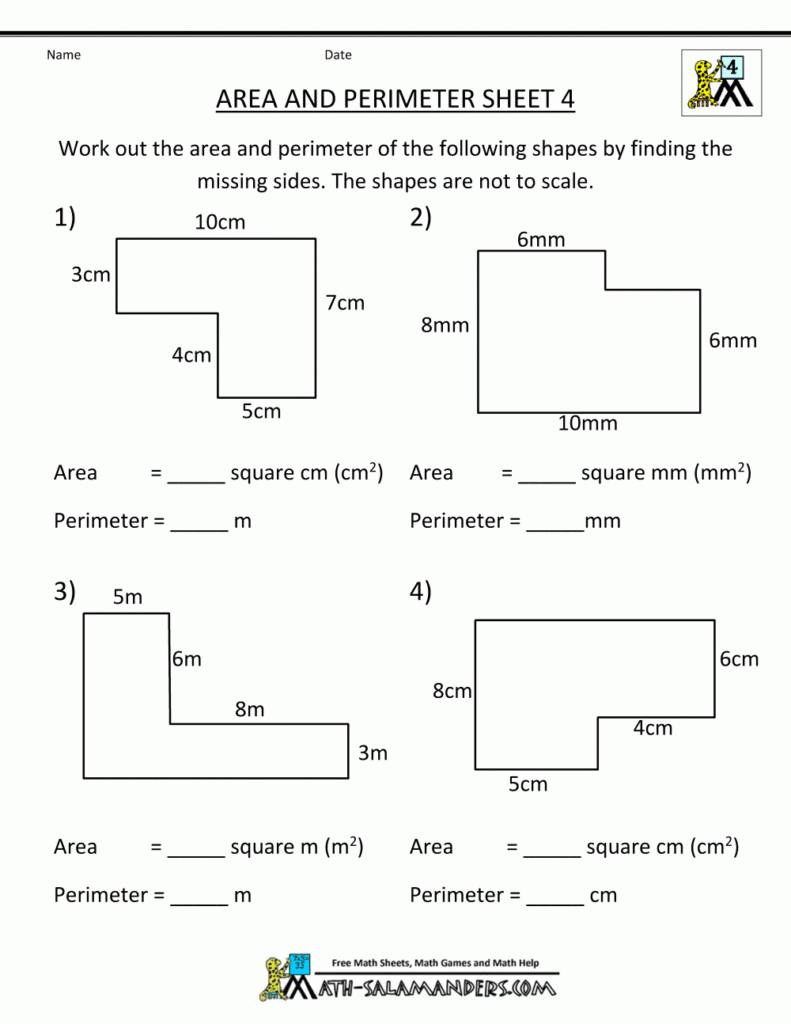 Perimeter Worksheets Grade 4