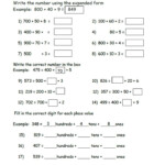 Place Value Worksheet Free 4th Grade Math Worksheets 2nd Grade