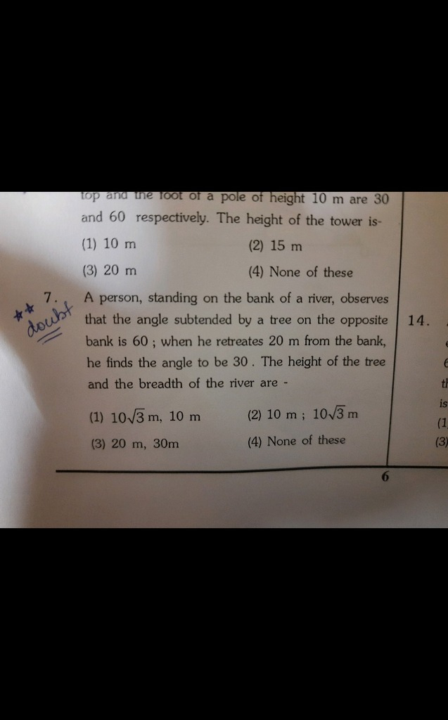 Please Solve This Trigonometric Application Based Question Maths 