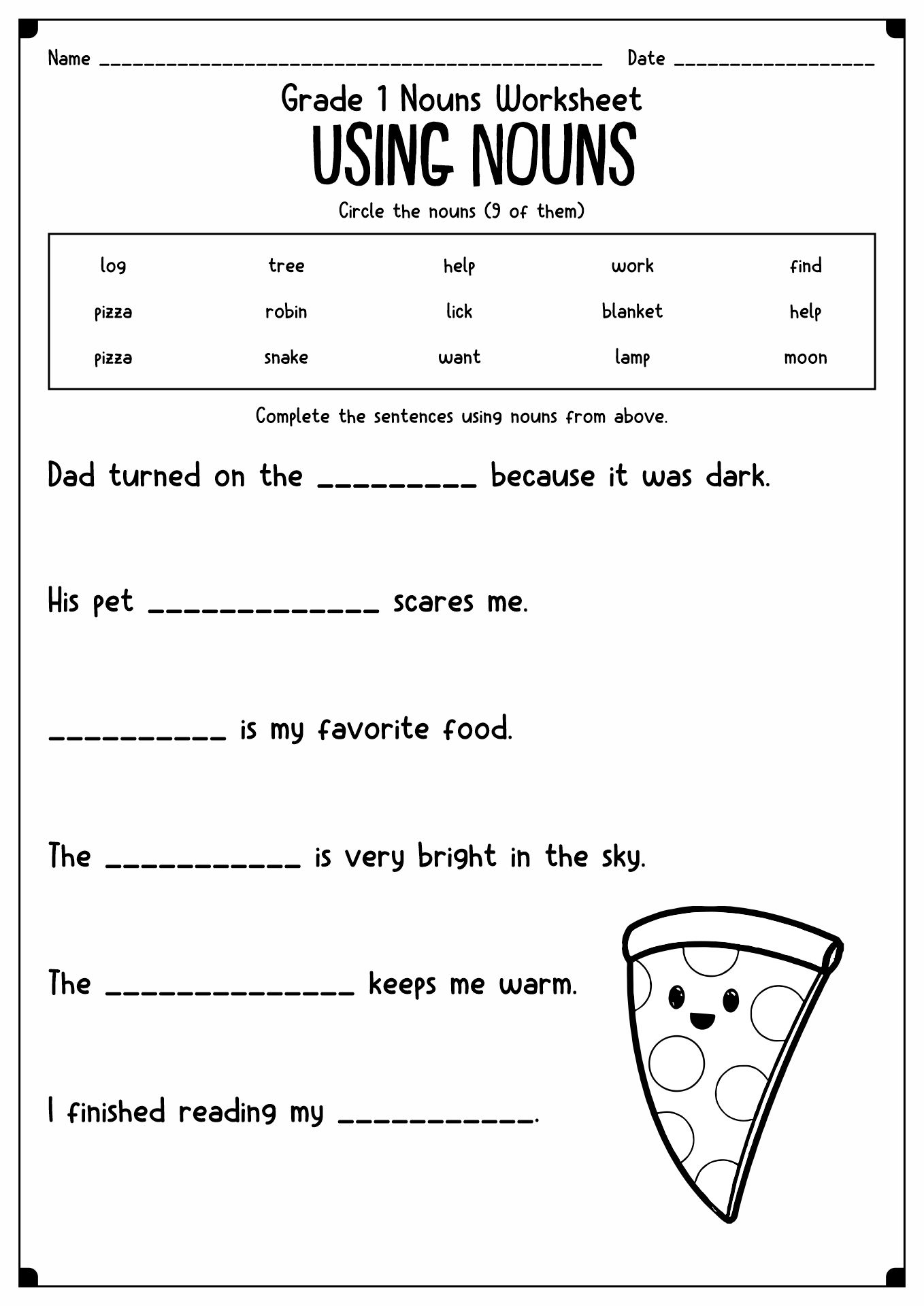 Plural Noun Worksheet 1St Grade