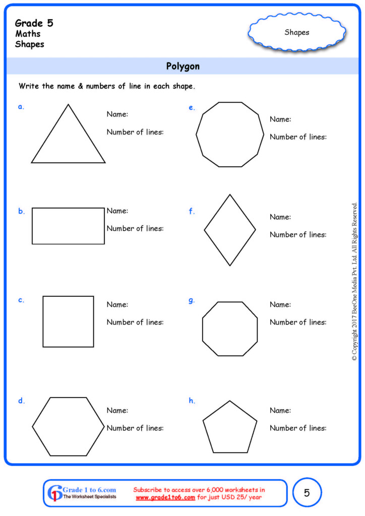 Polygon Worksheets 5Th Grade 5th Grade Geometry Worksheets Free 