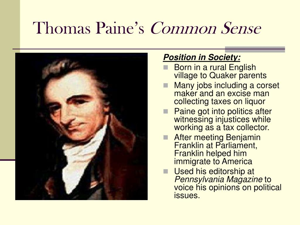 PPT Thomas Paine s Common Sense PowerPoint Presentation Free 