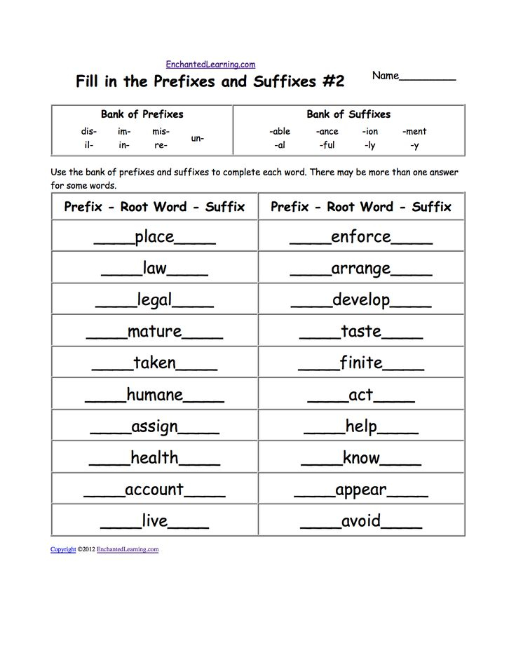 Prefixes And Suffixes EnchantedLearning Prefixes And Suffixes 