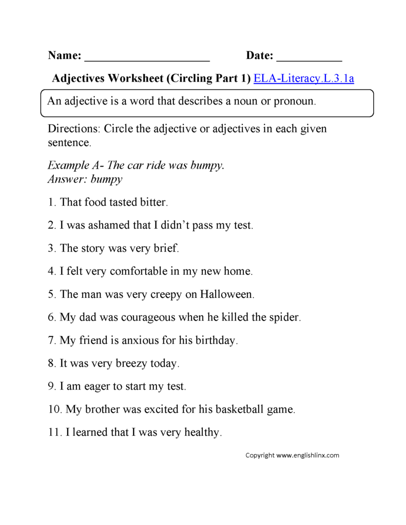 Present Continuous Grade 1 Worksheet 3rd Grade Common Core Language 