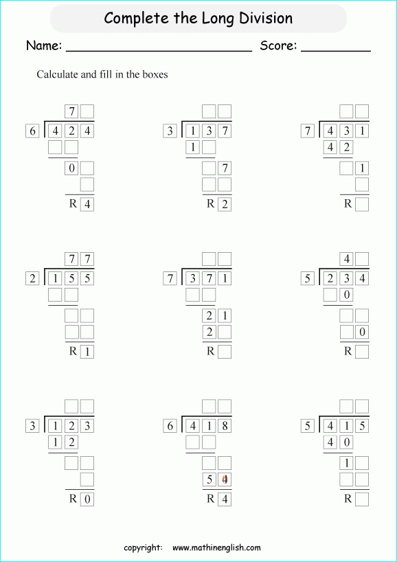 Printable Primary Math Worksheet For Math Grades 1 To 6 Based On The 