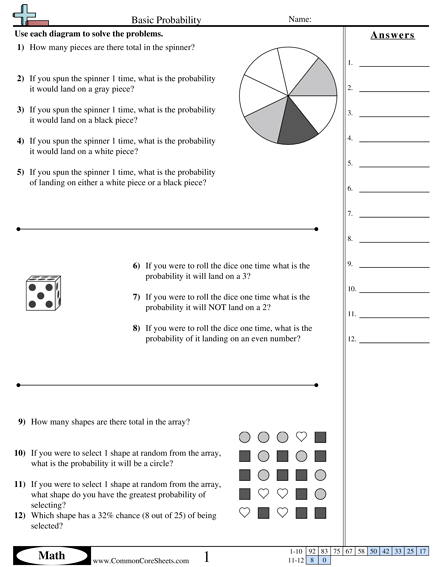 Probability Worksheets 7th Grade