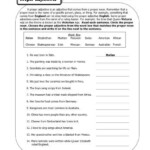 Proper Adjectives 5th Grade Worksheet