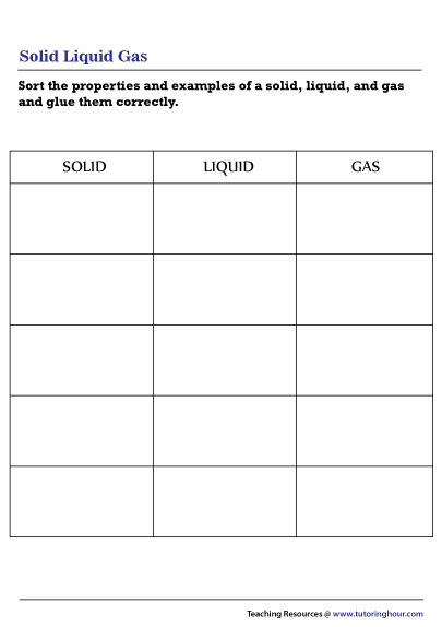 Properties Of Matter Worksheet