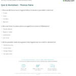 Quiz Worksheet Thomas Paine Study