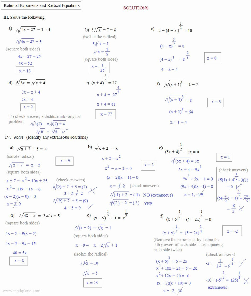 Radicals And Rational Exponents Worksheet Elegant Math Plane Rational 