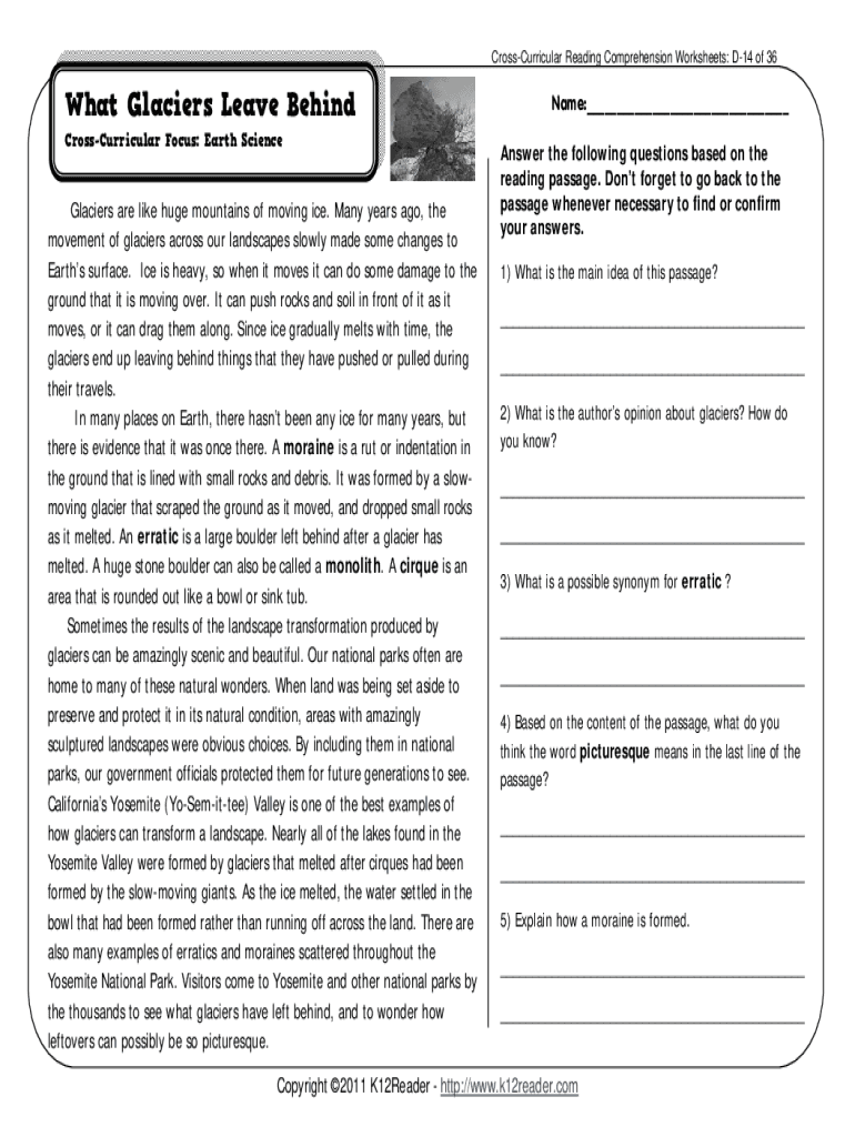 Reading Comprehension 4th Grade Worksheets 2020 2022 Fill And Sign 