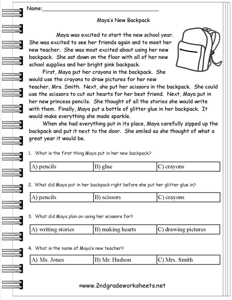 Reading Comprehension Worksheets 4th Grade Common Core 4th Grade 